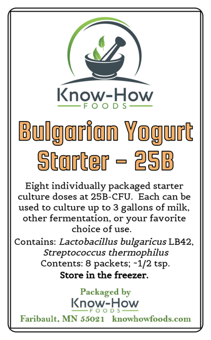 Premium Bulgarian Yogurt Starter Culture - tart, clean, traditional