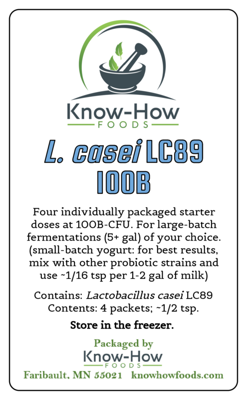 Lactobacillus casei LC89 (single-use B-CFU pkts or you-scoop bulk jars)