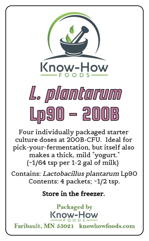 Lactobacillus plantarum Lp90 (single-use B-CFU pkts or you-scoop bulk jars)